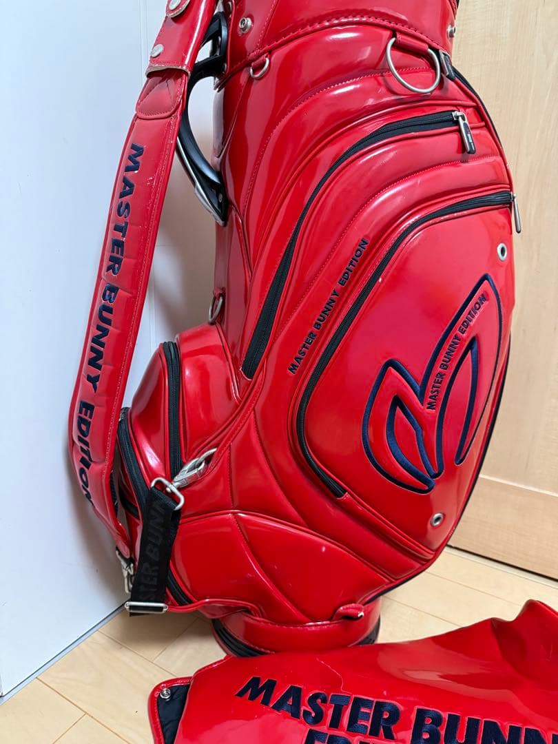 完売★マスターバニー★キャディバッグ★パーリーゲイツ★ゴルフバッグ★エナメル★赤