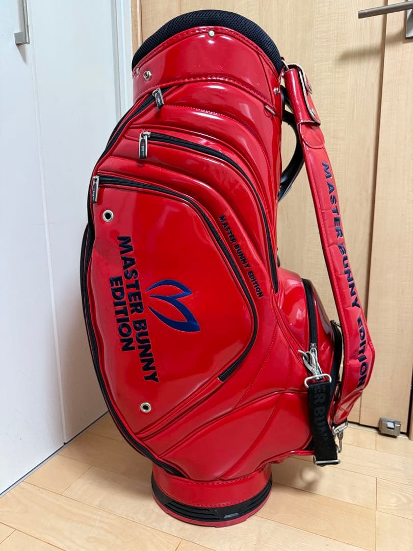 完売★マスターバニー★キャディバッグ★パーリーゲイツ★ゴルフバッグ★エナメル★赤