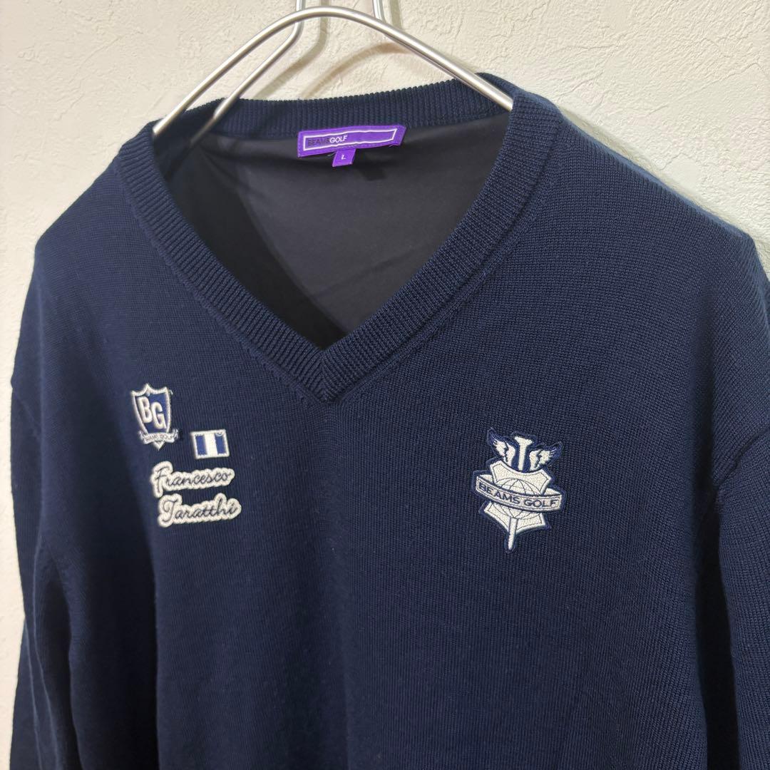 【BEAMS GOLF】PURPLE LABEL Vネックニット　ゴルフ　メンズ
