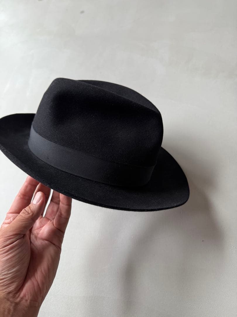 BORSALINO ボルサリーノ黒 ウールフェルトハット