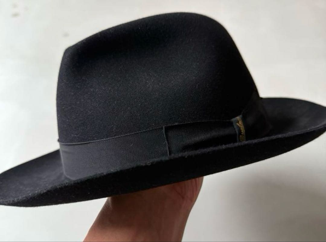 BORSALINO ボルサリーノ黒 ウールフェルトハット