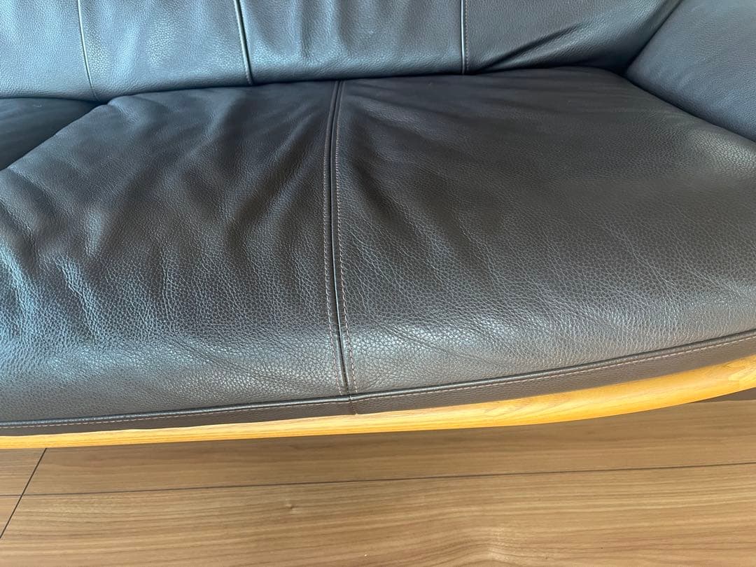 本革✖️合皮✖️木ウッド　アーチが美しいソファ2、2.5、3人掛け