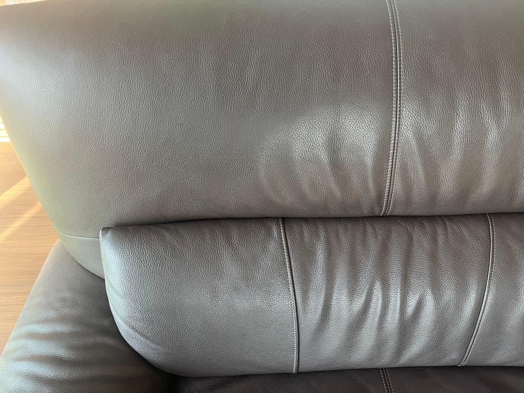 本革✖️合皮✖️木ウッド　アーチが美しいソファ2、2.5、3人掛け