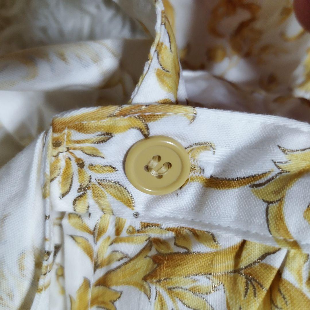 未使用　ChristianDior　カネボウ　コットンエプロン　白×金　ロゴ刺繍