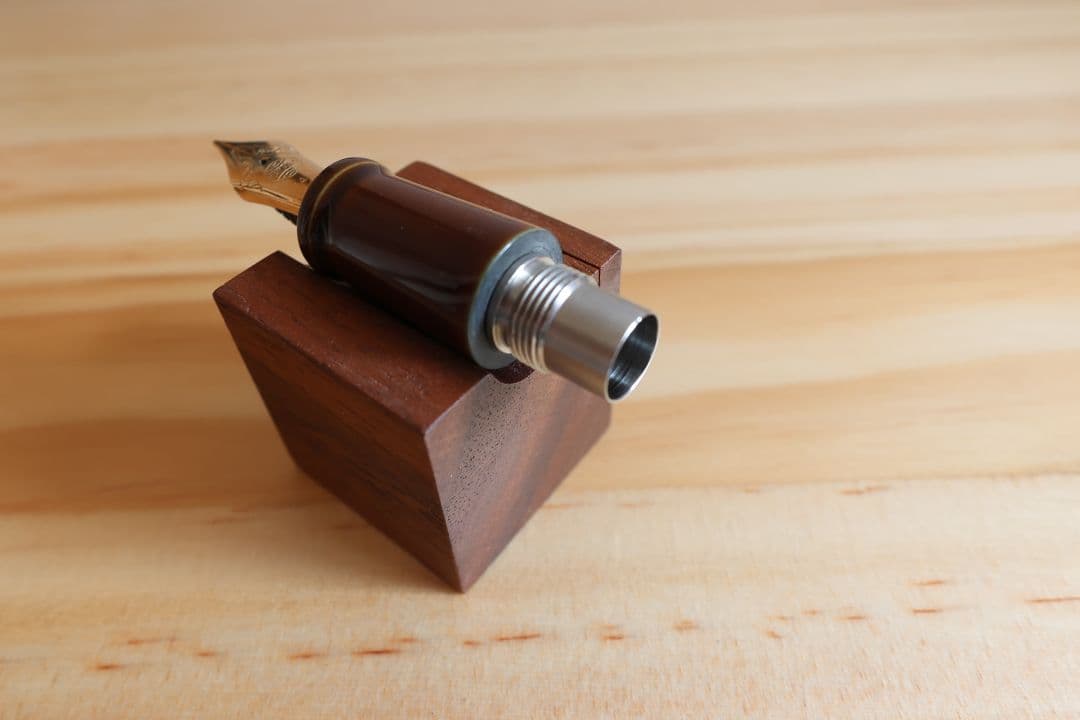 中屋万年筆　背鰭2　碧溜　中字