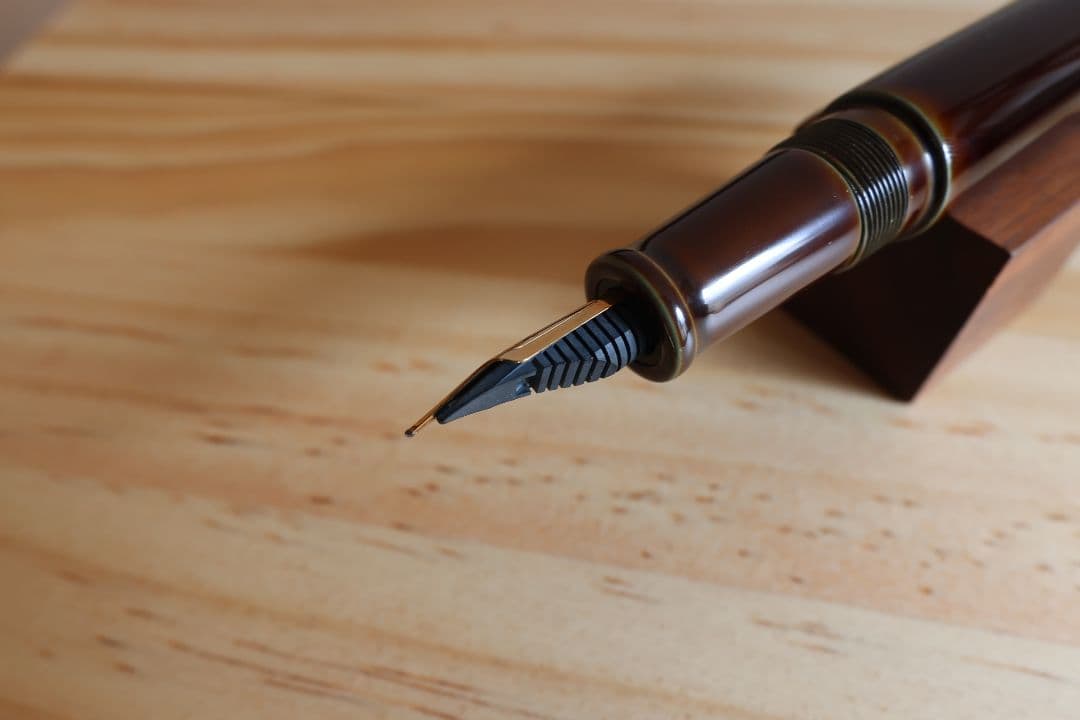 中屋万年筆　背鰭2　碧溜　中字