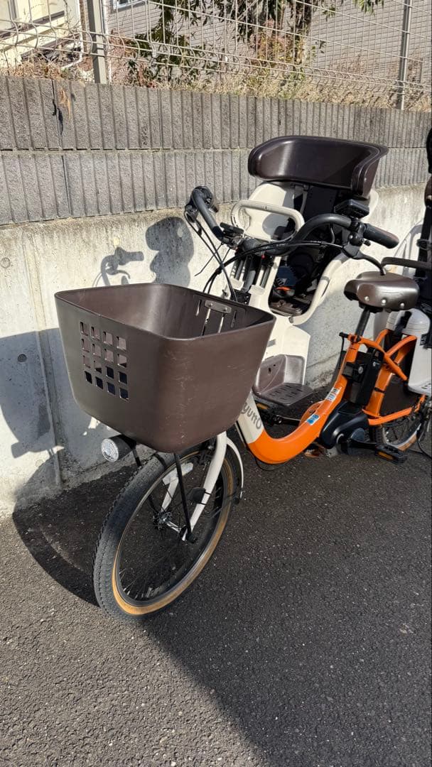 電動アシスト自転車 チャイルドシート2つ付き　ギュット クルーム　オレンジ