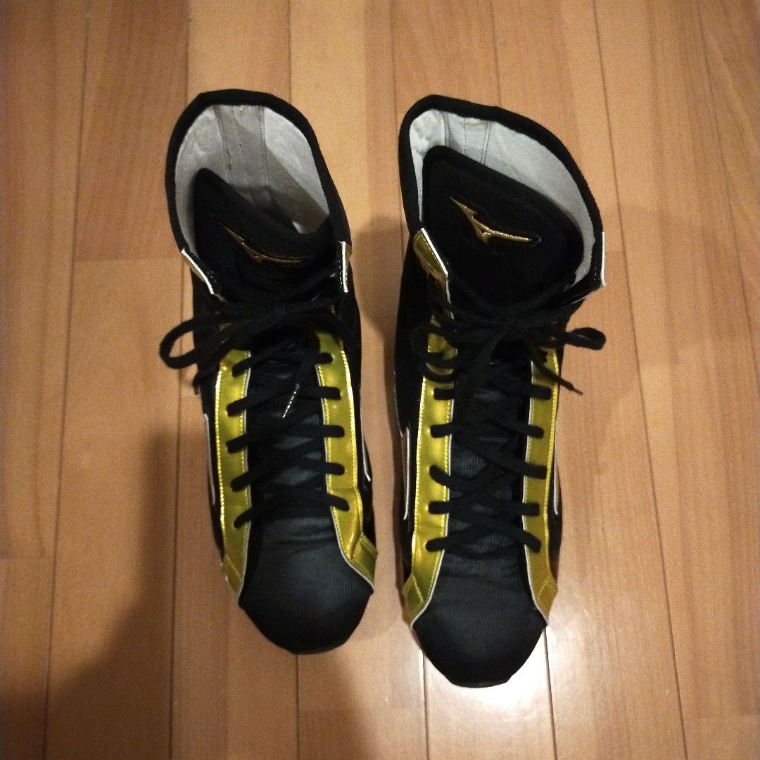Mizuno ボクシングシューズ 黒/黄 ハイカット