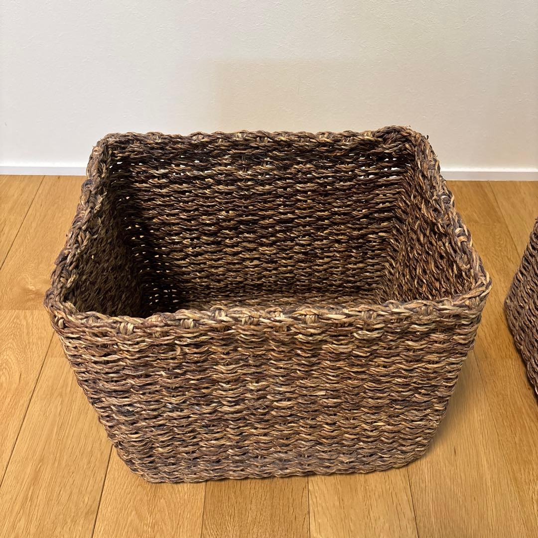 【廃盤品】　無印　重なるバクバクのかご　特大　2個セット