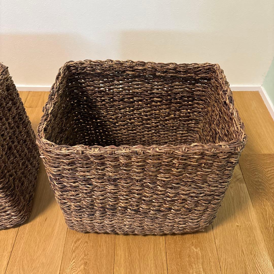 【廃盤品】　無印　重なるバクバクのかご　特大　2個セット