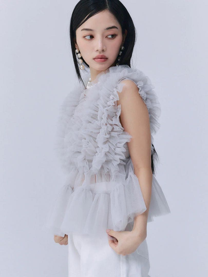 ♡eimy istoire♡チュールフリルボリュームベスト♡