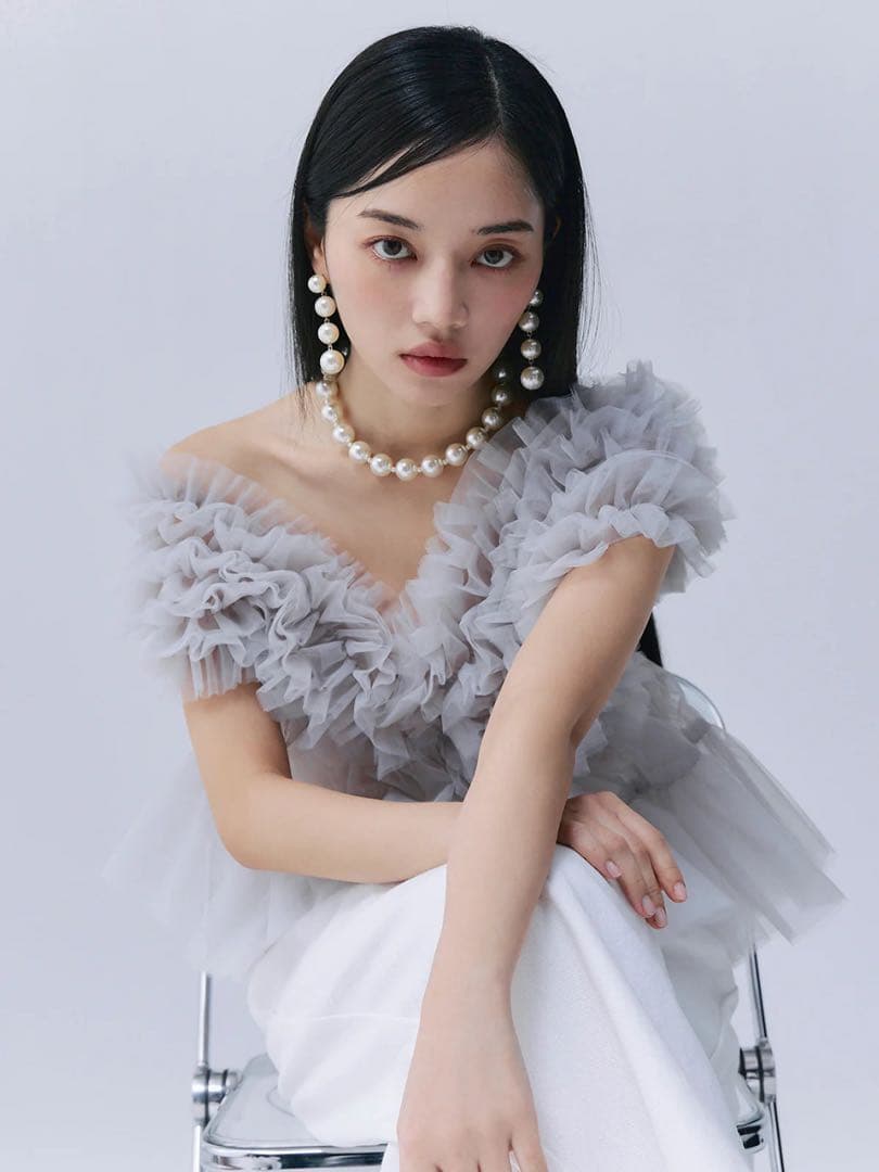 ♡eimy istoire♡チュールフリルボリュームベスト♡