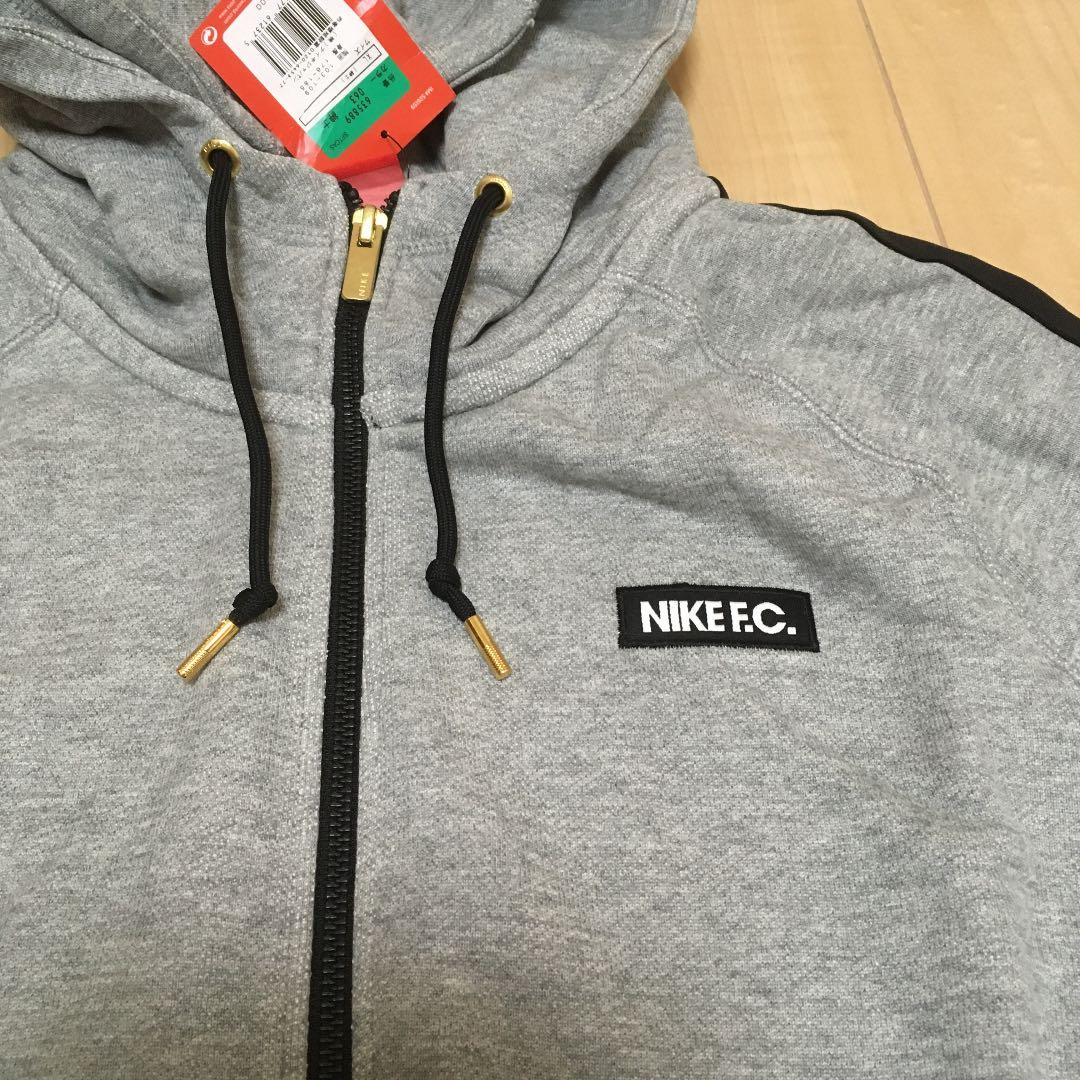 ナイキFC グレーパーカー　長袖　新品　未使用　オーセンティック　XLサイズ