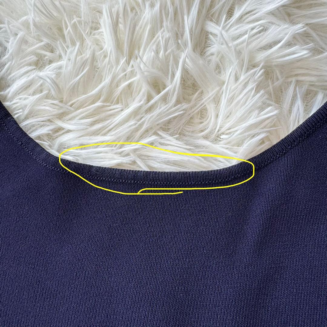 JENNE ジェンヌ　バックフリルタイトニットワンピース　ネイビー