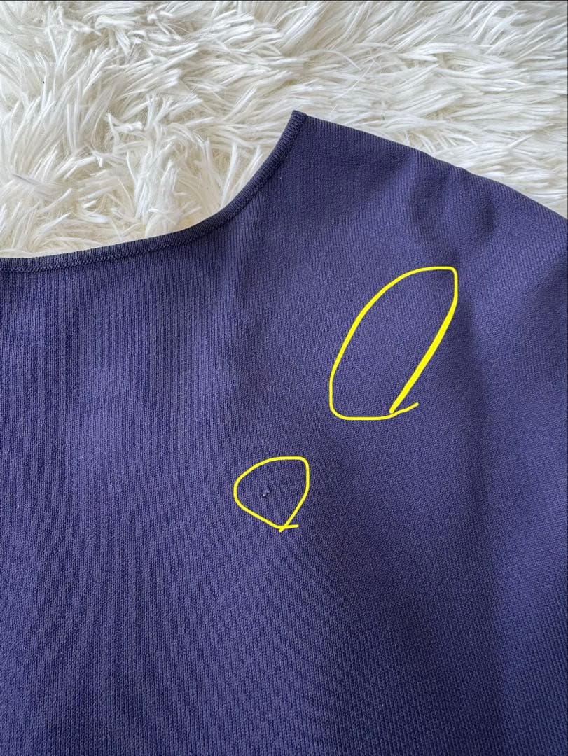 JENNE ジェンヌ　バックフリルタイトニットワンピース　ネイビー