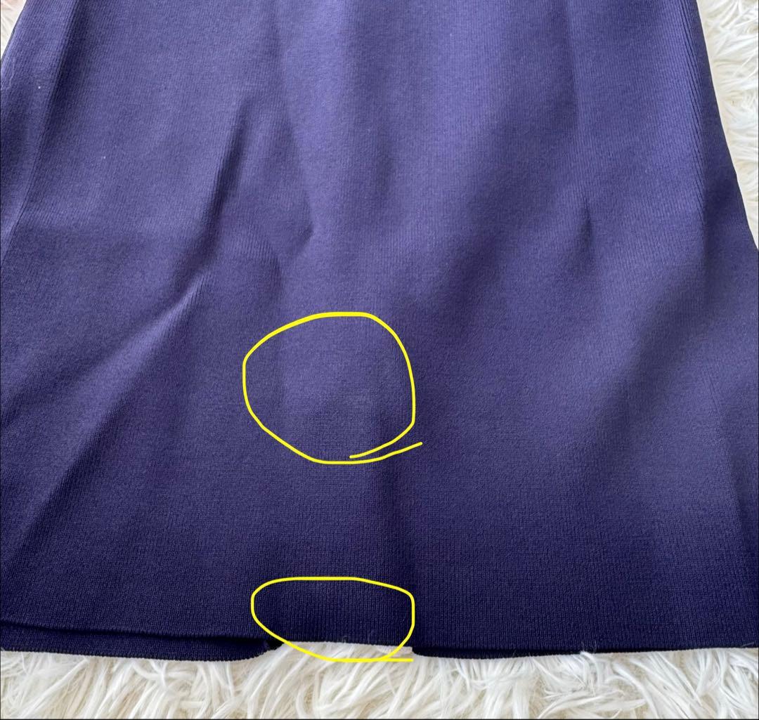 JENNE ジェンヌ　バックフリルタイトニットワンピース　ネイビー