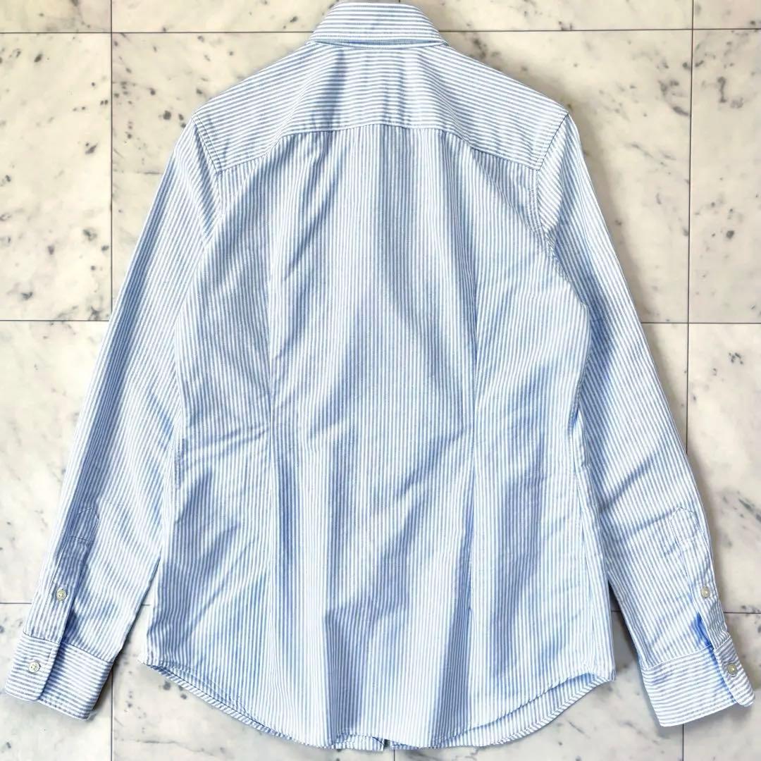 極美品　ポロラルフローレン　コットン　オックスフォードストライプシャツ　刺繍