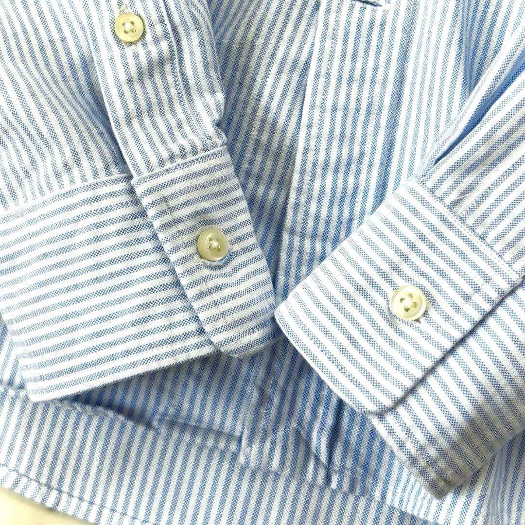 極美品　ポロラルフローレン　コットン　オックスフォードストライプシャツ　刺繍