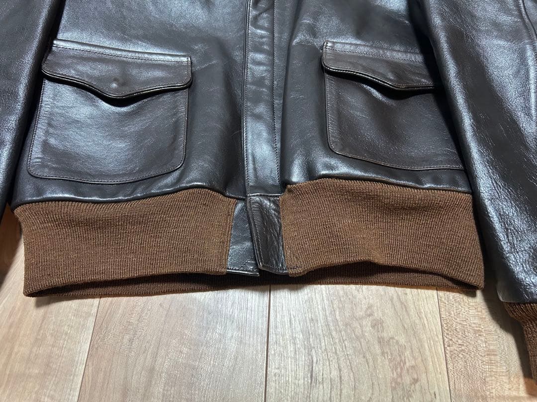 希少　ヴィンテージ　旧リアルマッコイズ　シールブラウン a-2 レザージャケット