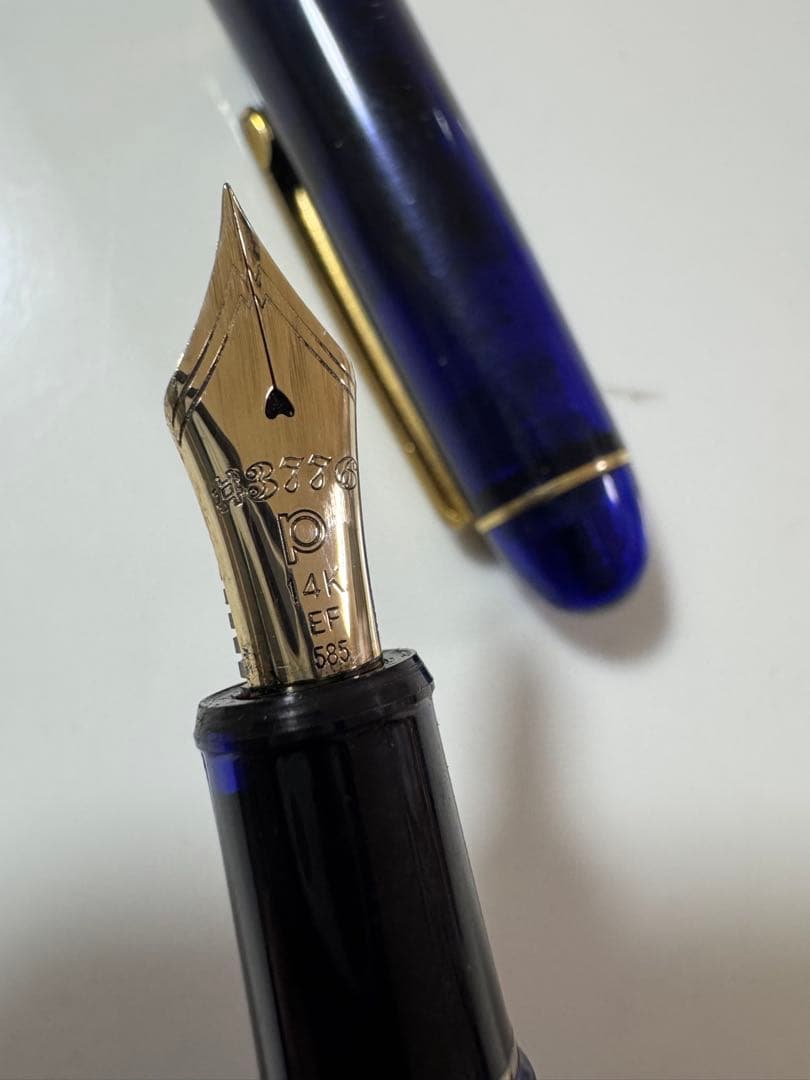 青色 14K EF 万年筆