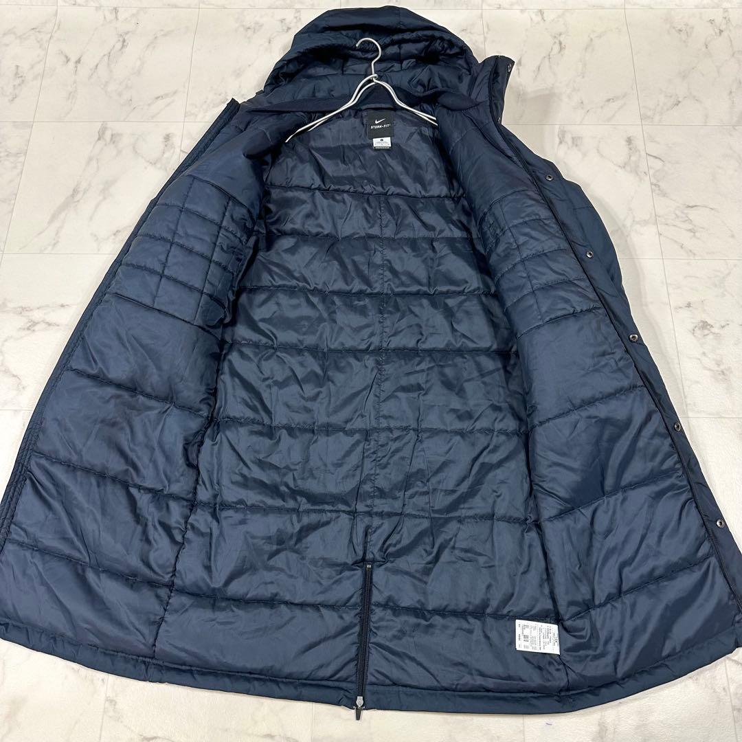 【美品】NIKE STORM-FIT ベンチコート 中綿入り フード付き L相当