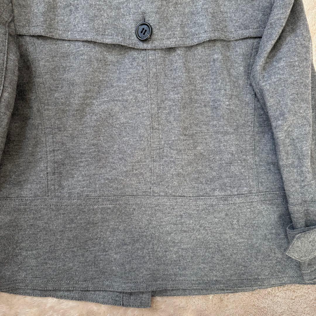 バーバリーロンドン アンゴラ混 ウールジャケット ノバチェック裏地 グレー 40