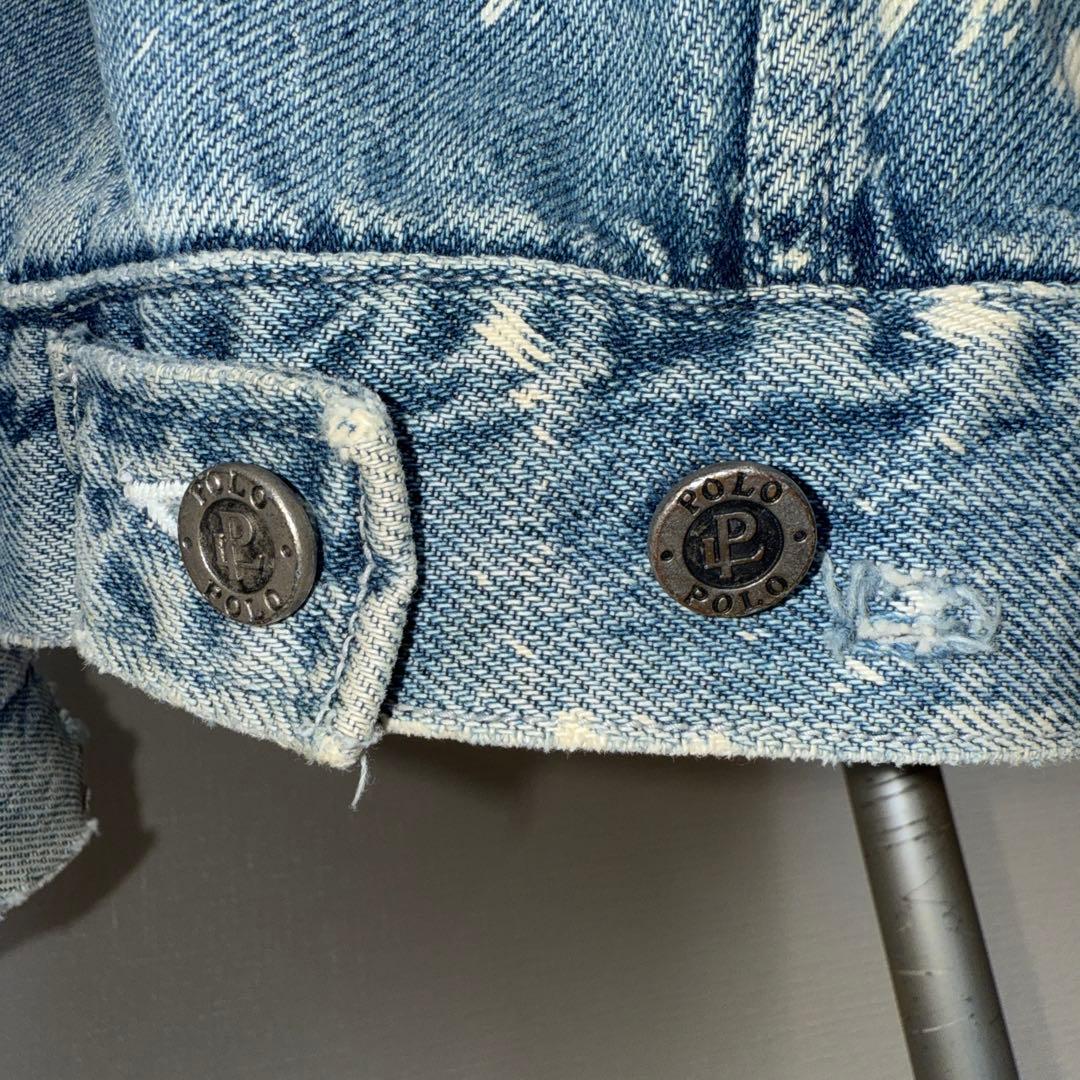 鬼レア 90s croco polo team ブリーチ デニム ジャケット