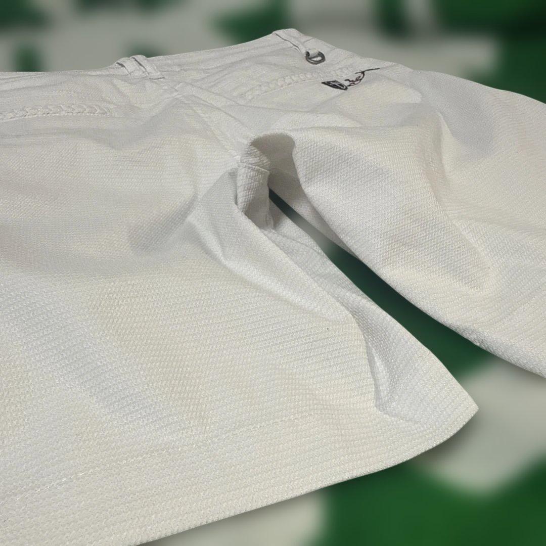 パーリーゲイツ パンツ 白 一部三つ編み イカリ刺繍ゴルフウェア