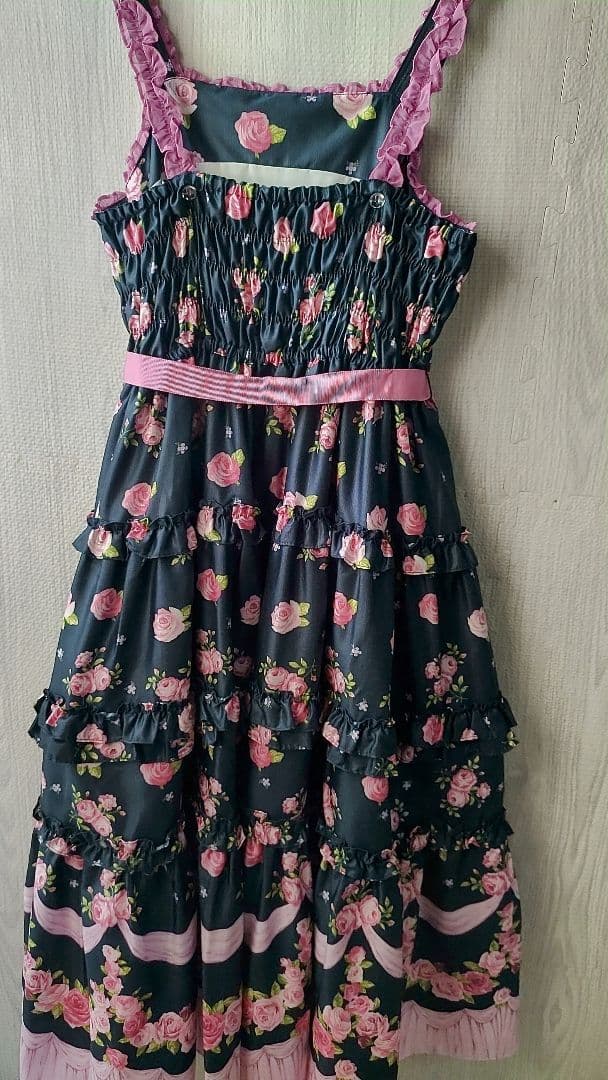 新品 フリルローズ柄キャミワンピース Emily Temple cute ドレス