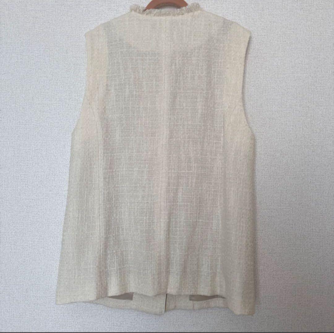 ★美品★GREEN LABEL RELAXING ツイードフリンジベスト