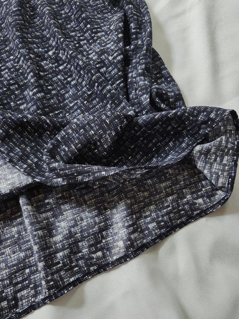 美品　23区　大きいサイズ　46 ツイーディープリントワンピース 洗える