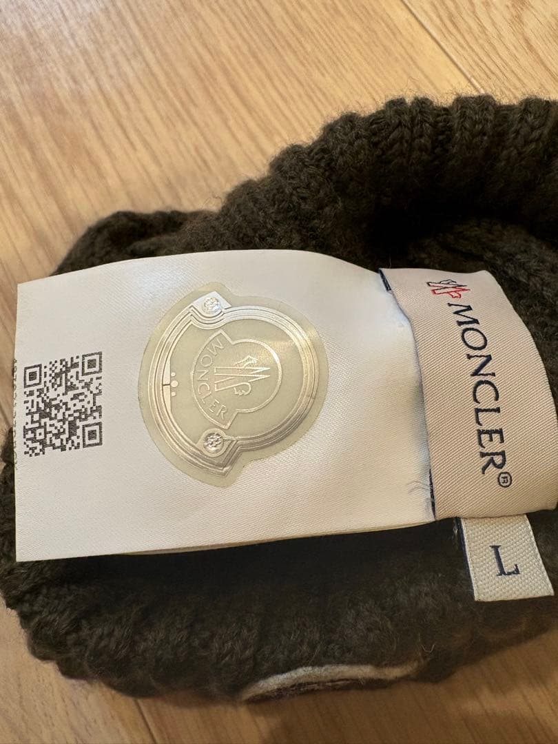 MONCLER ケーブル編みニット帽 Lサイズ ダークグリーン