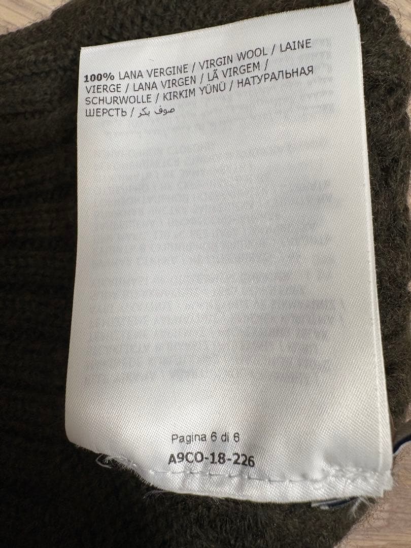 MONCLER ケーブル編みニット帽 Lサイズ ダークグリーン