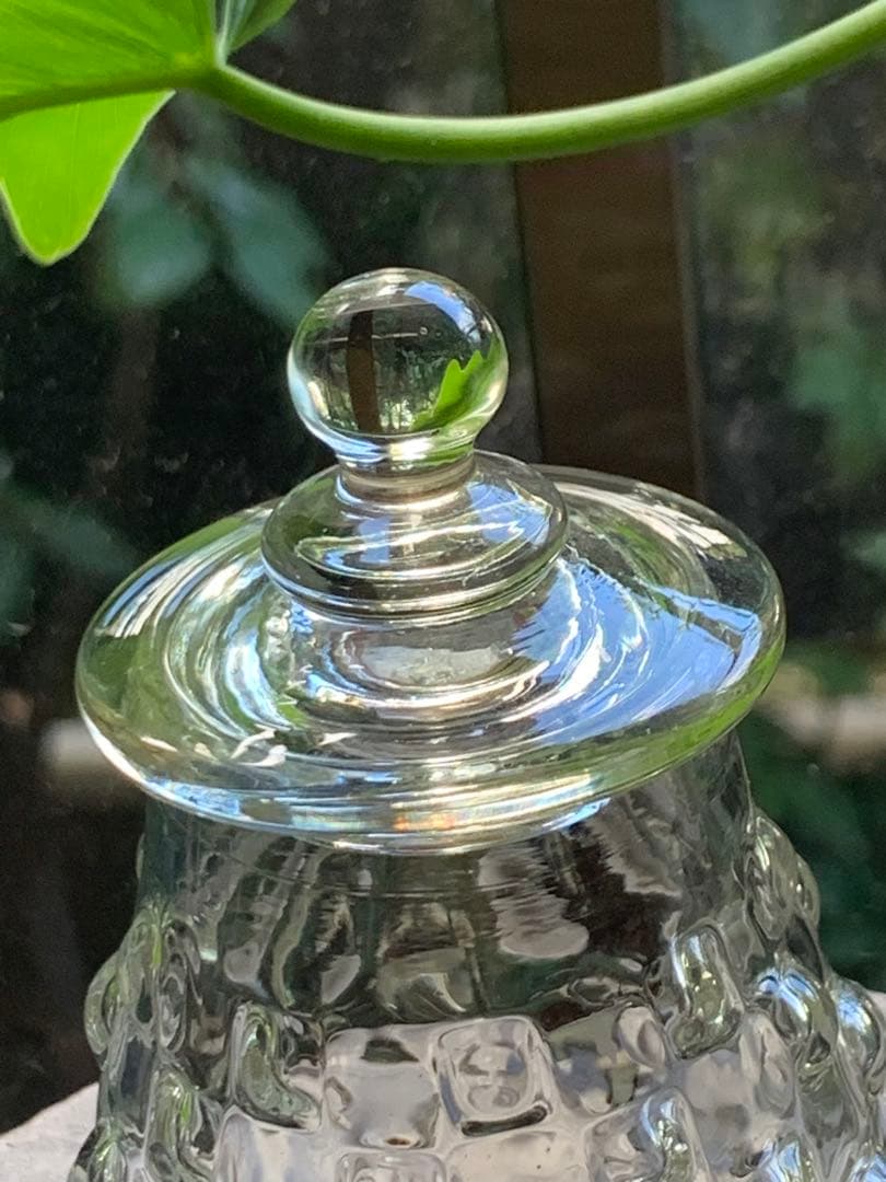 舩木倭帆　　shizuサイン入り　『あられ紋様　　キャニスター』吹きガラス