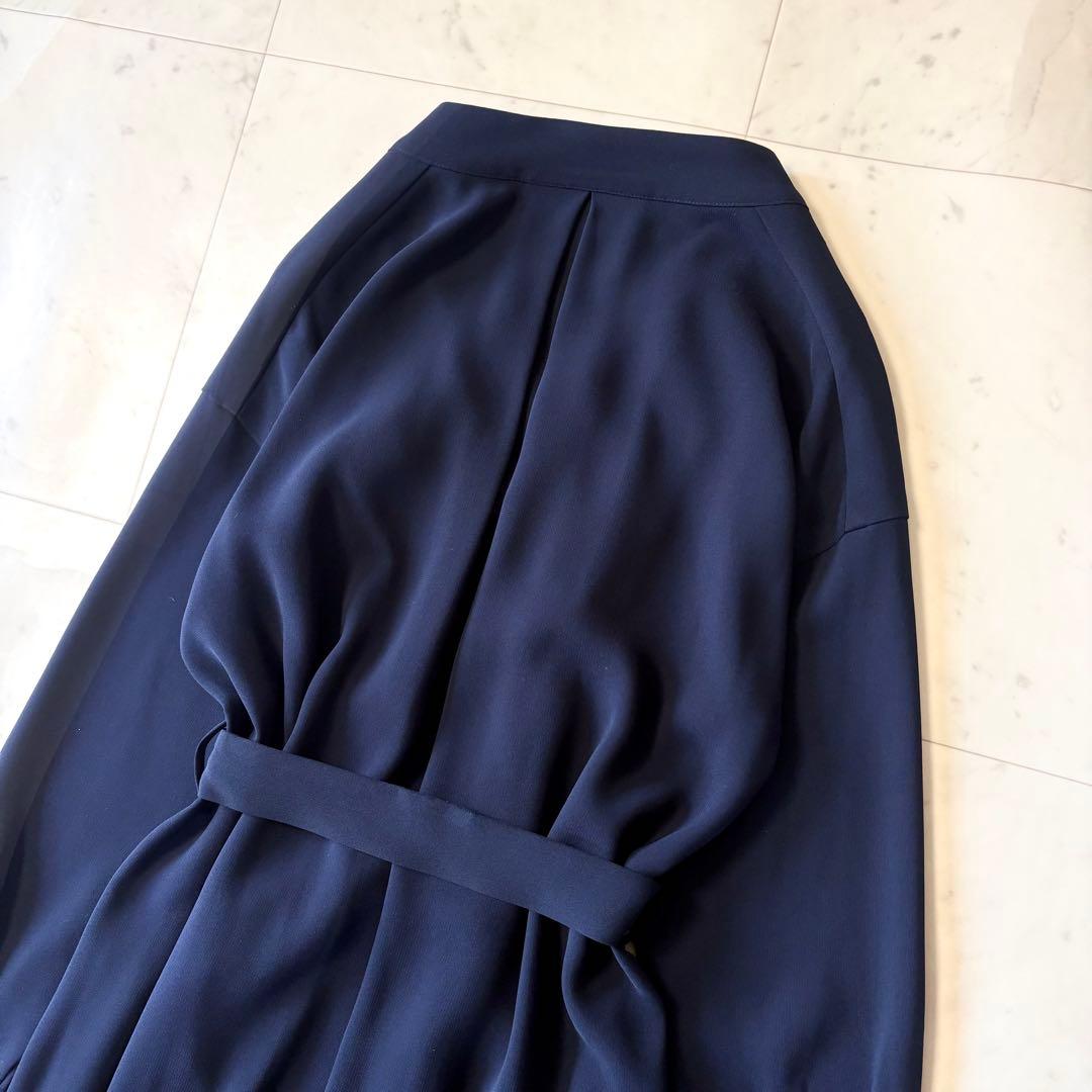 新品同様 ロペ ROPE 洗える ベルト付き ワンピース 2way 紺 ネイビー
