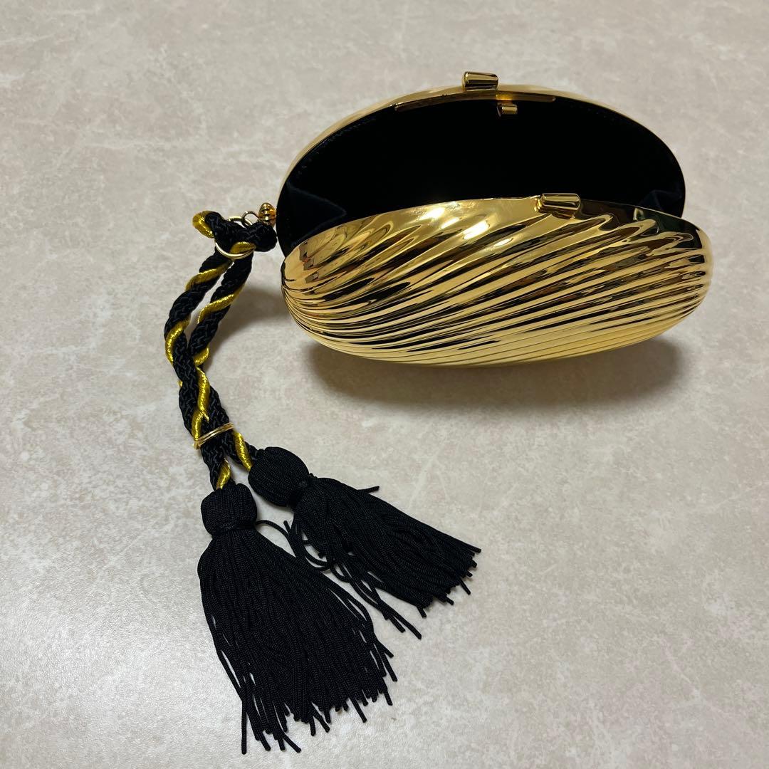 パーティバッグ メタル 結婚式 卒業 卵型 だえん ゴールド