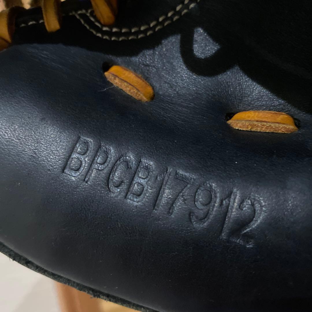 【美品】硬式用グローブ 黒/オレンジ　トレーニング