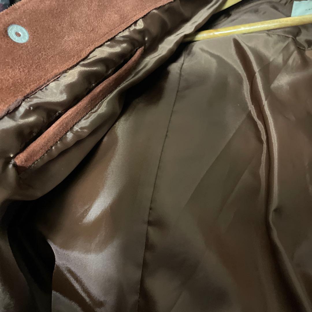 定価5万美品【ナノユニバース】本革ゴートスウェードレザートラッカージャケット M