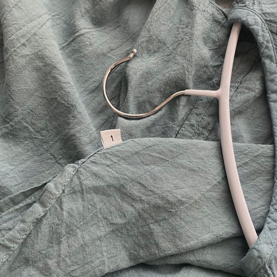 ヂェン先生の日常着◇青灰 ジレ ベストショート 羽織り