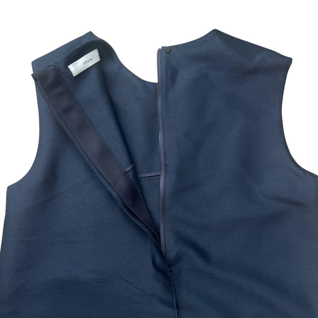 eburu　エブール　ブライトシルクウールノースリーブワンピース　オーストリッチ