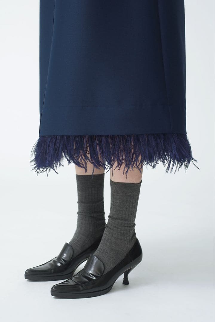 eburu　エブール　ブライトシルクウールノースリーブワンピース　オーストリッチ