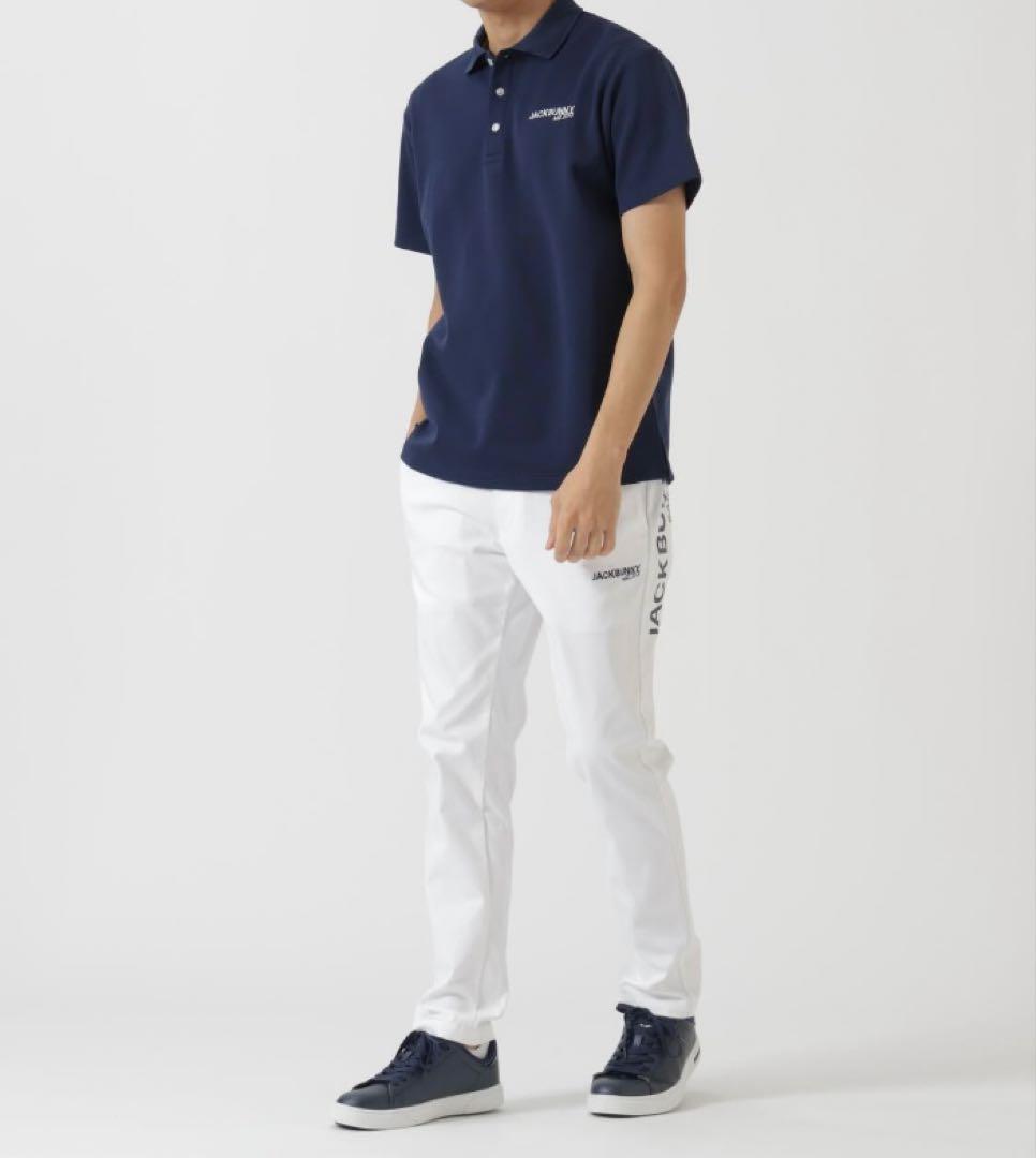 新品 パーリーゲイツ ジャックバニー ストレッチツイルロングパンツ(6)LL/白