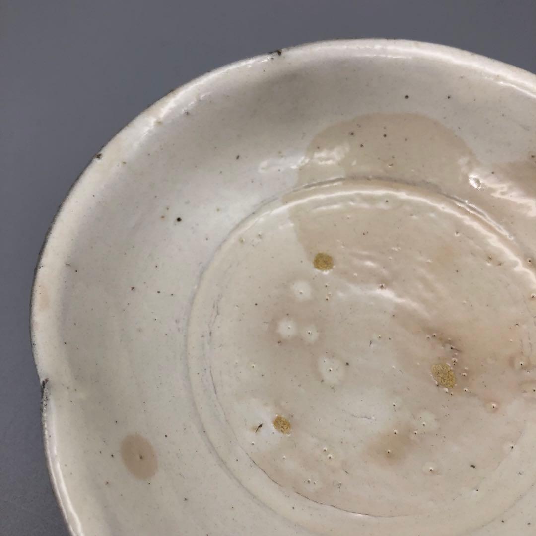 希少年代物唐津焼隆太窯中里粉引ふちなぶり皿5枚セット12-13cm骨董ビンテージ