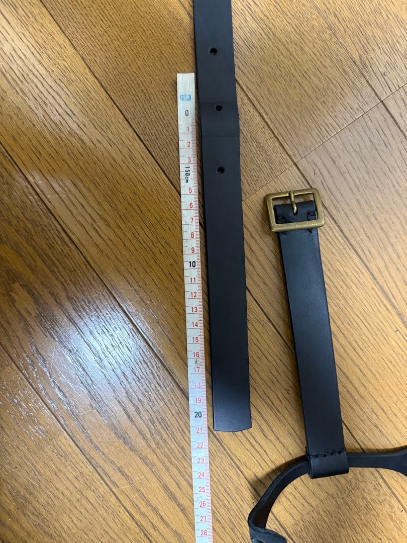 ブラックレザーサスペンダー tcbジーンズ