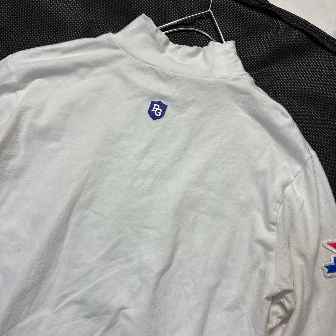 美品✨パーリーゲイツ モックネック カットソー ロゴ ホワイト ゴルフウェア 4