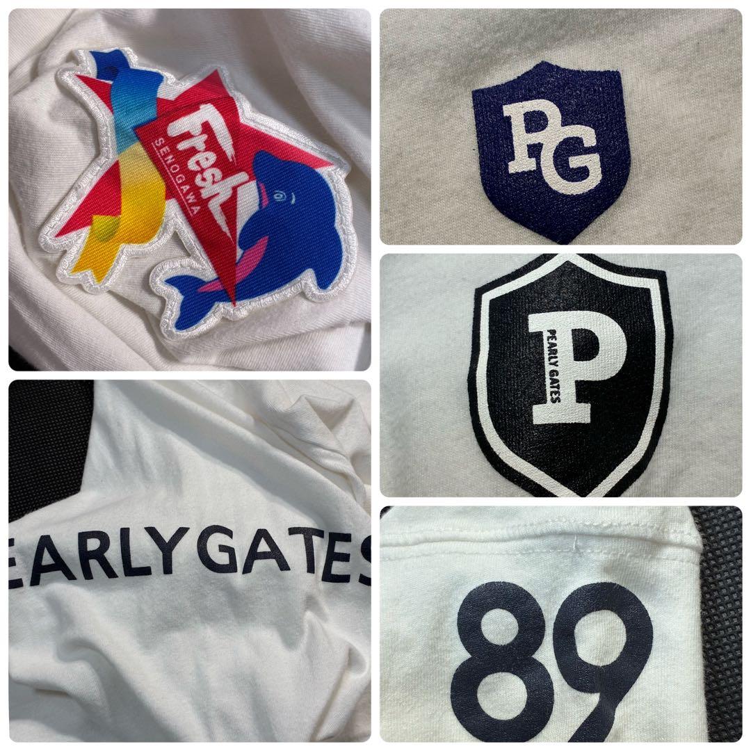美品✨パーリーゲイツ モックネック カットソー ロゴ ホワイト ゴルフウェア 4