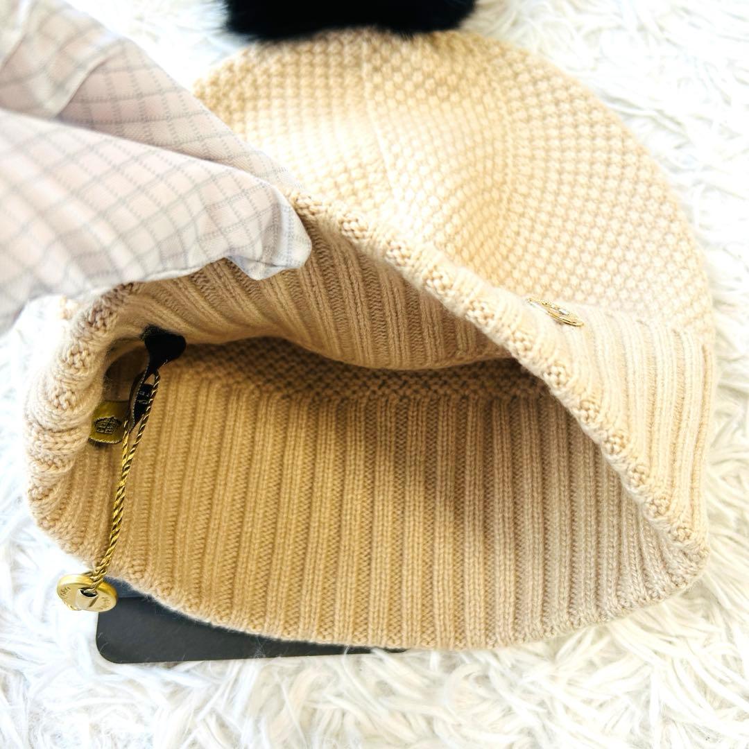 Loro Piana×BURBERRY ニット帽 カシミヤ×ブルーフォックス