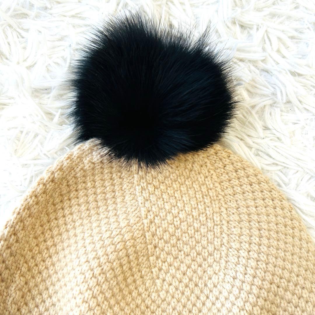 Loro Piana×BURBERRY ニット帽 カシミヤ×ブルーフォックス