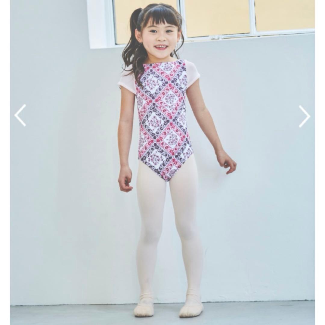 stina スティナ　花柄 バンダナ風レオタード　girl M 140 150