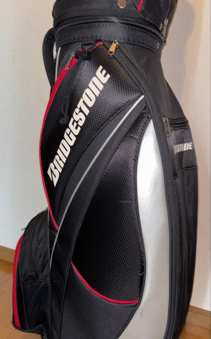 BRIDGESTONE キャディバッグ 9型 黒/赤シルバー